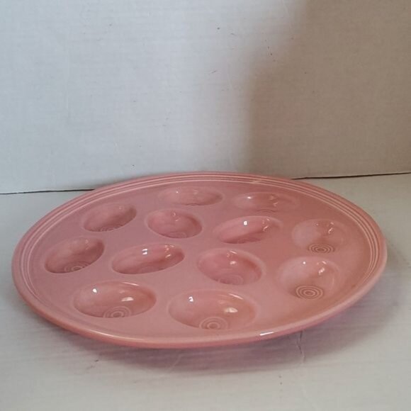 Fiestaware Fiesta CERAMIC Deviled Egg Plater Plate Tray DISH Peony Pink - Picture 4 of 16